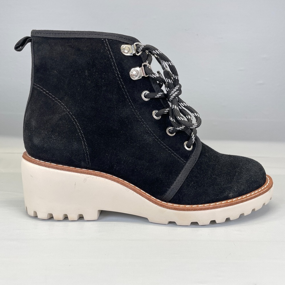 Copper Key Bundleup Ankle Boots Womens Size 8 M Black Suede Lace Up Zip Up Shoes